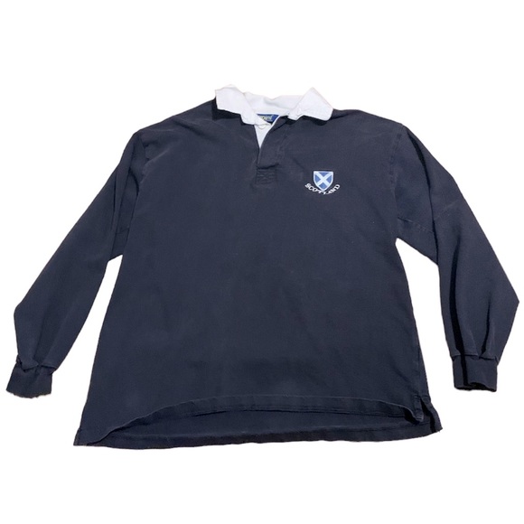 papini Tops - Papini Women’s Scotland Logo Collared Long Sleeve Shirt Size S
